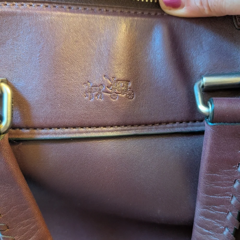Coach Ace Satchel in Burgundy in EUC - Picture 5 of 16